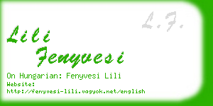 lili fenyvesi business card